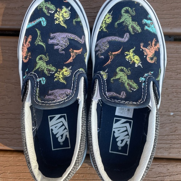 Vans Other - Vans Kids Slip-On Sneakers - Navy with Dinosaur Print